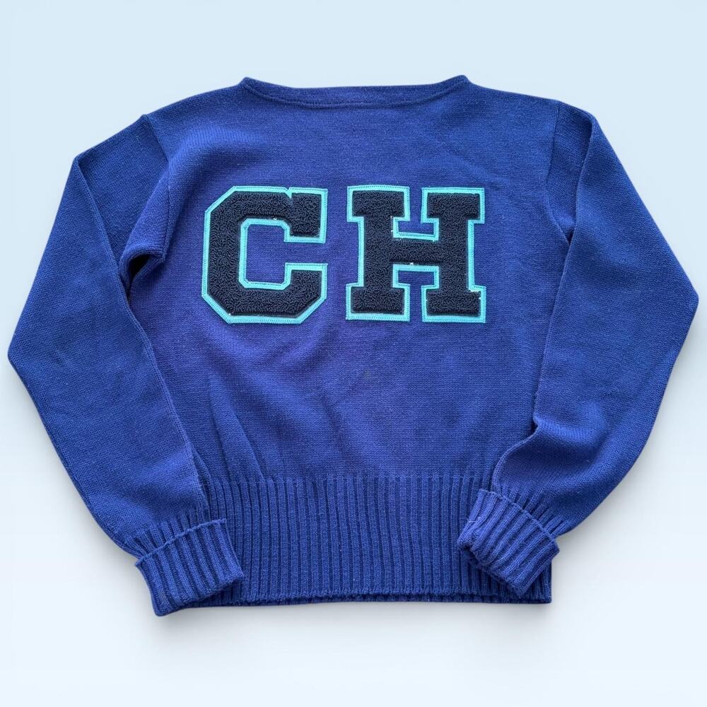 Vintage Gold Medal Sweater M Chestnut Hill Crewneck CH Letterman Knit Unisex